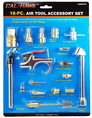 Cal Hawk Tools 18pc Air Tool Accessory Set