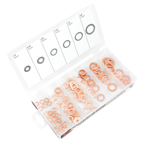 110 pc. Copper Washer Assortment - Performance Tool