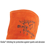 Black Stallion Welding Gloves Orange Split Cowhide Stick Large
