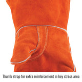 Black Stallion Welding Gloves Orange Split Cowhide Stick Large