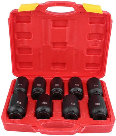 9PC 6PT HEAVY DUTY 1/2" DR. DEEP IMPACT SOCKET SET
