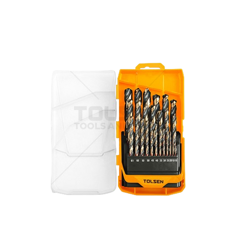 25PCS BLACK & GOLD HSS FRACTIONAL STRAIGHT SHANK JOBBER LENGTH DRILL BIT SET (INDUSTRIAL)