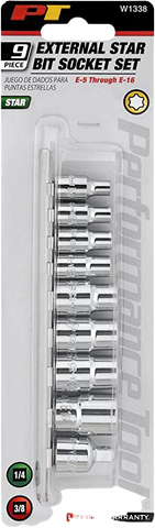 Performance Tool 9-Piece External Star Socket Set