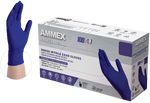Ammex Powder Free Exam Grade Indigo Nitrile Gloves - Box Of 100