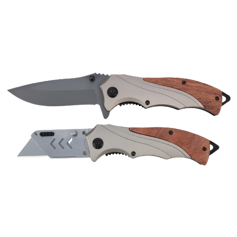Performance Tool 2 pc. Hardwood Handle Knife Set