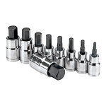 3/8 in., 1/2 in. Drive Metric Hex Socket Set, 9 Piece
