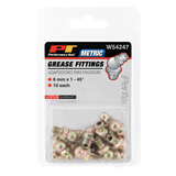 Performance Tools 10 pk. 6mm x 1 45 Deg. Grease Fitting